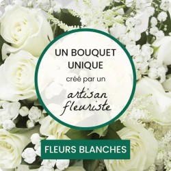 BOUQUET DEUIL BLANC DU FLEURISTE LA MARTINIQUE